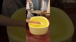 New Litter Box for New Kitty! Cute color! With Tofu Cat Litter:) #cat #catlitter #michu #catvideos