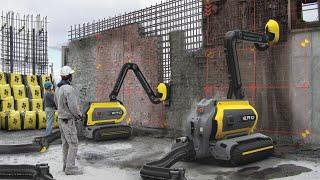 Construction workers can't believe this machine. Incredible modern construction technology.