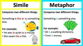 SIMILE vs METAPHOR   | What's the difference? | Learn with examples