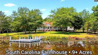 South Carolina Waterfront Homes For Sale | $475k | 9+ Acres | South Carolina Farmhouse | Pond