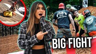 FIGHT BREAKS OUT AT PIT BIKE RACE *BACKFLIP FAIL*