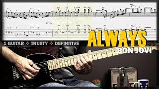 Always | Guitar Cover Tab | Guitar Solo Lesson | Backing Track with Vocals  BON JOVI