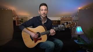 How to play River by Joni Mitchell/Arr. James Taylor on guitar