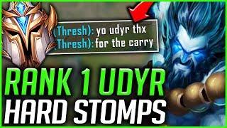 RANK 1 UDYR CASUALLY HARD STOMPING A CHALLENGER GAME! RANK 1 UDYR GAMEPLAY! - League of Legends