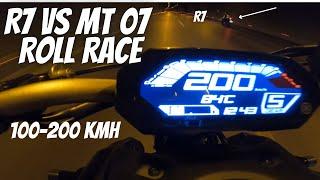 Yamaha R7 VS MT 07 ROLL Race İn Tunnel 100-200 KMH