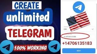 Telegram unlimited account/how to create unlimited telegram account with USA phone number #tipstech