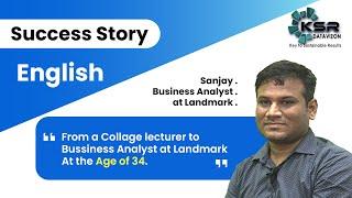 The Journey of Sanjay from Lecturer to Business Analyst | Sanjay's Success story | KSR DATAVIZON