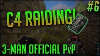 EARLY GAME RAIDS | Official PvP Server 3-Man | Episode 6 | ARK Survival Evolved Let's Play