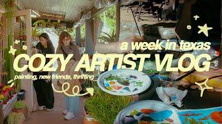 i spent a week with talented artists  painting workshop, thrifting, illustrator life