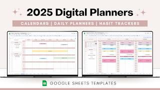 2025 Digital Annual Planner & Monthly, Weekly, Daily Planner - Google Sheets Spreadsheet Template