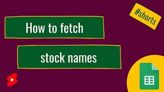 How to get the name of a stock in Google Sheets