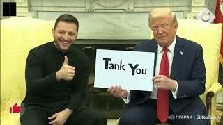 Trump Zelenskyy Vance meme “Tank you” Mortal combat with cards humor joke funny Ukraine USA Russia