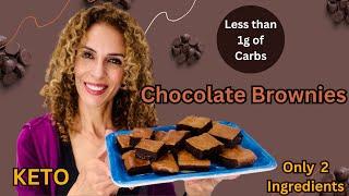 Keto Chocolate Brownie Recipe  - Only Two Ingredients and Less Than 1gram of Carbs