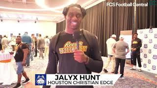 2024 Senior Bowl: Jalyx Hunt (Houston Christian EDGE) Interview | The Bluebloods