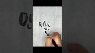 캘리그라피 짧고좋은글귀 _ 인생은 짧다