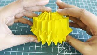 Lift pleat paper folds to make curved semi sphere structure