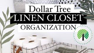 Viral  Dollar Tree LINEN CLOSET organization hacks #organization #hacks #dollartree #diy #home