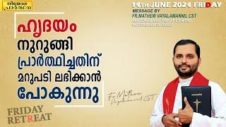 ഹൃദയം നുറുങ്ങി പ്രാർത്ഥിച്ചതിന് മറുപടി ലഭിക്കാൻ പോകുന്നു!!FR.MATHEW VAYALAMANNIL|FRIDAYRETREAT