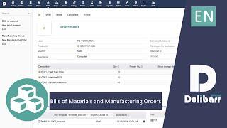 Tutorial 9 - EN - Bills of Materials and Manufacturing Orders with Dolibarr ERP CRM (MRP)