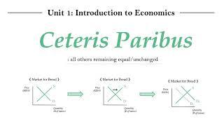 IB Econ Unit 1.4 - Brief note on Ceteris Paribus