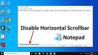 How to Disable Horizontal Scrollbar In Notepad