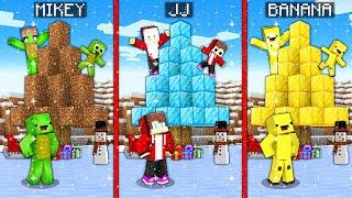 JJ's RICH vs Mikey's POOR vs Banana Kid SUPER RICH CRHISTMAS WEEKEND in Minecraft Maizen!