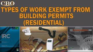 Types Of Work Exempt From Building Permits (2019 CA Building Code/2018 IRC)