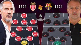 ADOLF HÜTTER VS HANSI FLICK MONACO VS BARCELONA HEAD TO HEAD PREDICTED LINEUP UEFA CHAMPIONS LEAGUE