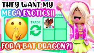 THEY WANT MY LOCKED MEGA EXOTICS FOR A BAT DRAGON??#adoptmeroblox #preppyadoptme #preppy Roblox