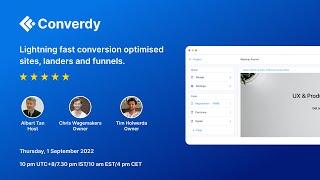 Converdy Lifetime Deal (LTD) - Lightning fast conversion optimised sites, landing pages and funnels.