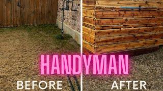 Garbage Can Concealment with Cedar Fence Pickets | Before & After