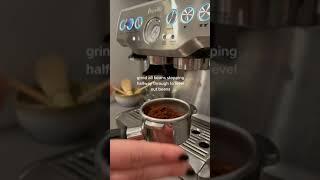 how I pull a shot on the Breville barista express #espresso #coffee