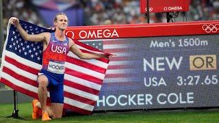 Cole Hocker pulls Olympic shocker in men's 1,500m to win gold, Yared Nuguse takes bronze