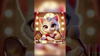 Cute Kitten of Cat is Doing Makeup For The First Time #cat #catstory #catlover