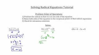 Solving Radical Equations-Textbook Tactics