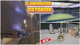 1 de octubre  PRUEBAS de ILUMINACIÓN en FACHADA ESTE ️ Obras Santiago Bernabéu 