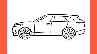 How to draw a RANGE ROVER VELAR easy / drawing land rover 2018 step by step