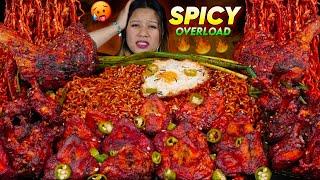 SUPER SPICY MUKBANG || 3X SPICY BULDAK NOODLES & DIAMOND CHICKEN THIGH CHALLENGE ️
