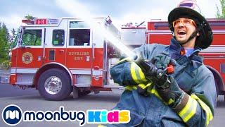 BLIPPI Visits a Firetruck Station! | Learn | ABC 123 Moonbug Kids | Educational Videos