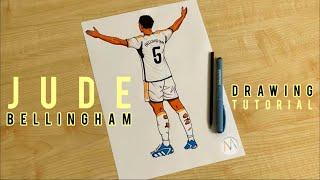 How to draw football player Jude Bellingham / Jude Bellingham drawing / Drawing tutorial