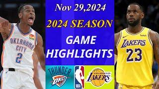 Los Angeles Lakers vs Oklahoma City Thunder  Full Game Nov 29, 2024 | NBA today