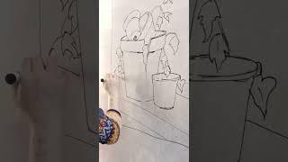 BROKEN FLOWER POTS #whiteboardandmarker #creativeart #basicskills