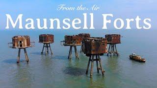 Maunsell Sea Forts - Red Sands From the Air, Thames England | Remains 4K Drone