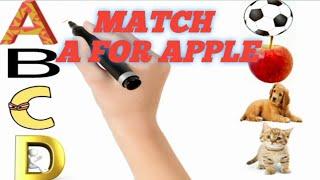 ABCD Match | A for Apple | Lkg Class English Worksheet