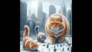 A huge cat is chasing away humans #cat #ai #story