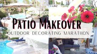 PATIO DECORATING IDEAS | OUTDOOR MAKEOVER MARATHON | SPRING DECOR PATIO DECOR | Monica Rose