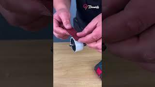 Turn hole saw into sander #tools #smart #tricks