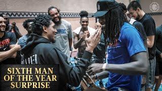 The Team Surprises Montrezl Harrell with the Sixth Man of the Year Trophy | LA Clippers