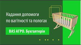 Надання допомоги по вагітності та пологах в BAS АГРО. Бухгалтерія