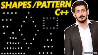 shapes in c++ using nested loops and pattern | Drawing shapes in c++ | print pattern in c++